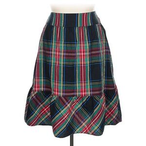 J. Crew Vibrant Plaid A-Line Midi Skirt Sz 8